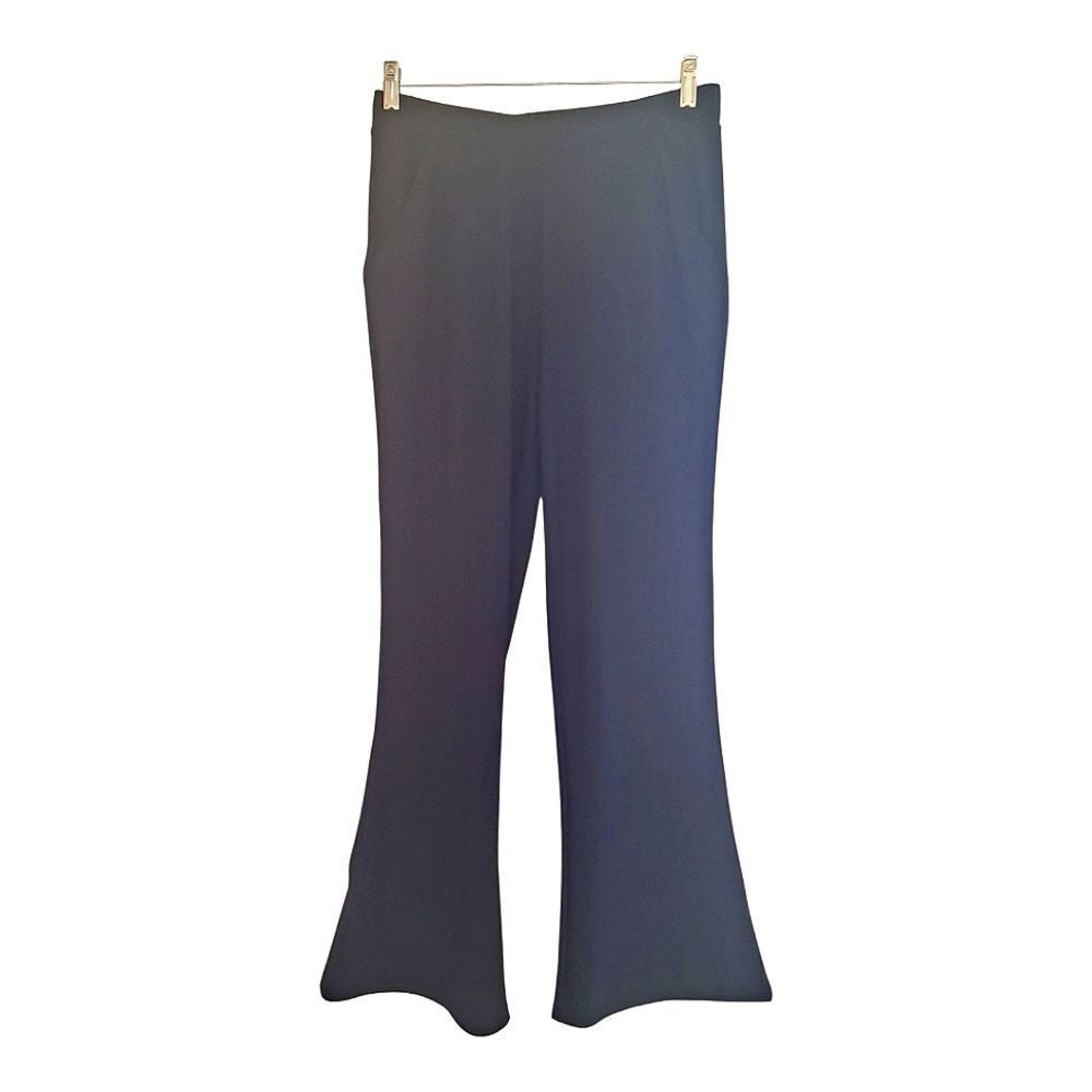 Wynne Layers Flare Jersey Knit Pant High Rise Pockets Stretch Pull On Black M - Picture 3 of 14